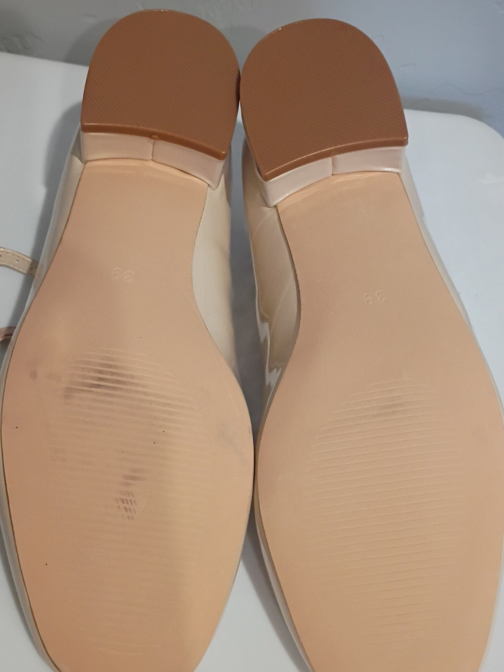 Cream Patent Mary Jane Heels with Double Straps - Picture 6 of 7